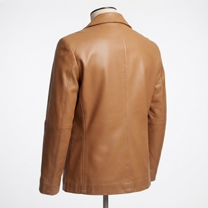 Manteau en cuir véritable pour homme, imperméable, écologique, style urbain, pour l'hiver, avec fermeture frontale, vêtement d'extérieur tendance - Product Image 3