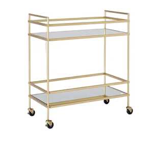 Minimalist Black Round Metal Bar <b>Cart</b> 3 Tier Tiered Rolling Service <b>Trolley</b> Industrial Kitchen Storage Rack Beverage <b>Cart</b> - Product Image 2