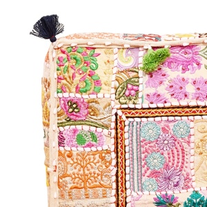 New Arrival Bohemian Floor <b>Cushions</b> <b>Indian</b> Pouf Square <b>Indian</b> Handmade Patchwork Vintage Square <b>Cushion</b> Cover Home Decorative - Product Image 2