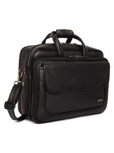 Maletín de Cuero PU Negro para Hombre Zolo, Maletín Clásico de Negocios, Bolsa Suave con Cierre de Cremallera, Diseño Duradero - Product Image 2