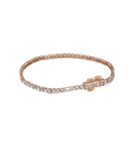 Wonderful Round Brilliant Cut Lab Created Diamond <b>Bracelet</b> IGI Certified 10K 14K 18K <b>Solid</b> Gold Classic Elegant Tennis <b>Bracelet</b> - Product Image 2