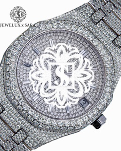 Relojes de Diamantes de Proveedor Indio con Esfera Azul, Totalmente Adornados, Estilo Antiguo, con Cristal, Precio de Exportación - Product Image 3