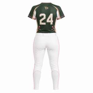 Ensemble Maillot et Pantalon de Softball Personnalisé OEM pour Femme, Blanc, 260 GSM, Polyester Interlock, Tenue de Sport Performance pour Équipe, Faible MOQ - Product Image 3