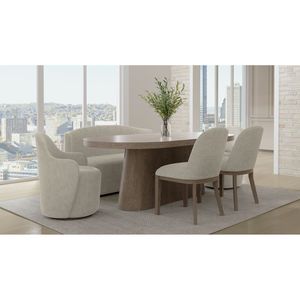 Ensemble de 2 chaises de salle à manger rembourrées en cacao et ivoire, style confortable et abriant - Product Image 3