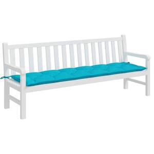 Coussin de banc de jardin en polyester turquoise 100 %, 200 x 50 x 7 cm, coussins et oreillers d'extérieur - Product Image 3