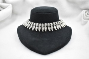 <b>Silver</b> Plated Brass Adjustable <b>Choker</b> Necklace With Chain Hook Women Fashion Jewelry for Wholesale Bulk - Product Image 1