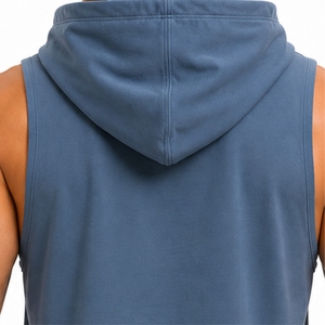 Camiseta sin mangas con capucha para hombre, diseño de tela premium, secado rápido, poliéster tejido, estilo deportivo, sin mangas, ideal para el gimnasio, ajuste cómodo para hombre - Product Image 5