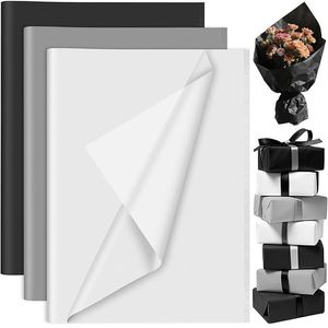 60 Sheets Black White Grey <b>Tissue</b> <b>Paper</b> Bulk for Gift Wrap and Birthday Wedding Packaging Durable and Elegant - Product Image 1
