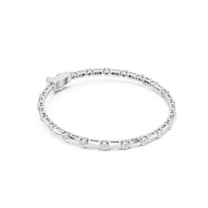 Bracelet tennis pour homme en diamants de laboratoire, or blanc massif 9K 10K 14K 18K, argent 925, diamant CVD VVS DEF, chaîne à barrettes sertie - Product Image 4