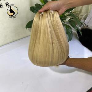 Haute Qualité Cuticule Aligné Sans Soudure Non Transformé Vierge Russe Européenne Blonde Extensions de Cheveux Humains Super Double Trame Dessinée - Product Image 6