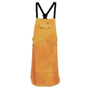 ISO-Certified Cotton Flame-Resistant Cowhide <b>Leather</b> Welder <b>Apron</b> Industrial Safety <b>Apron</b> for Welding - Product Image 1