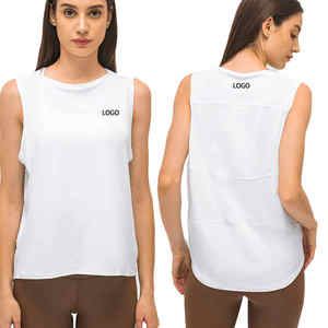 Camiseta sin mangas de yoga para mujer – Ropa deportiva sin mangas que absorbe la humedad para gimnasio y correr, chaleco de moda informal - Product Image 5