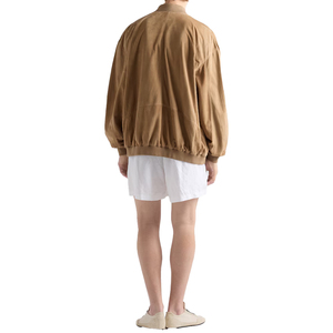 New arrival Men's Cowhide Suede Bomber <b>Jacket</b> Luxury Oversized Zip Up Leather <b>Jacket</b> OEM Private Label leather good manufacture - Product Image 3
