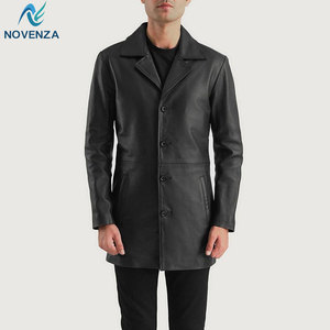Abrigo de Invierno Reversible de Cuero Genuino para Hombre, Estilo Clásico con Forro Cálido, Cuello Clásico, Estilo Casual, Formal y de Negocios - Product Image 5