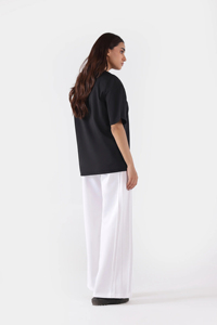 เสื้อยืดผู้หญิงคุณภาพสูง ขายส่ง ผ้าฝ้าย 100% คอกลมลึก แห้งเร็ว ระบายอากาศดี ไซส์ใหญ่ ดีไซน์เรียบง่าย ทรงหลวม - Product Image 4