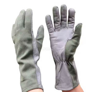 Guantes de vuelo resistentes al calor de color azul verde beige personalizados, ropa protectora antideslizante para pilotos y aviación. - Product Image 2