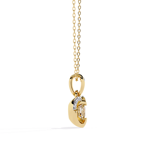 Collar con Colgante de Corazón de Diamantes Chapado en Oro Rosa para Mujer, Corte Brillante Redondo, Joyería Romántica de Compromiso - Product Image 5