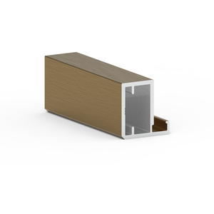 Profilé en aluminium personnalisé de la série 6000 pour porte d'armoire, poignée carrée encastrée et panneau en verre - Product Image 2