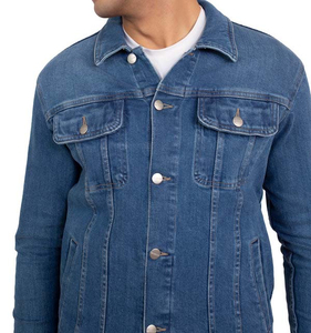Chaquetas de mezclilla para hombre recién llegadas, con cuello alto y revestimiento personalizado para invierno, precio al por mayor. - Product Image 5