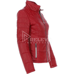 Chaqueta de Cuero Genuino para Hombre, Acolchada, Suave como una Segunda Piel, Estilo Motero, Corte Ajustado, Cuello Alto, Logotipo Frontal, Ropa Exterior Motociclista - Product Image 5