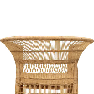 Fauteuil en rotin naturel fait main, chaise en osier avec dossier haut et panneaux latéraux pour salon, chambre, meubles de maison - Product Image 5
