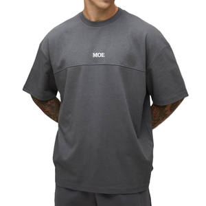 T-shirts pour hommes en coton premium 240 GSM, coupe ample avec logo MOE brodé, streetwear personnalisé OEM, approvisionnement en gros - Product Image 1