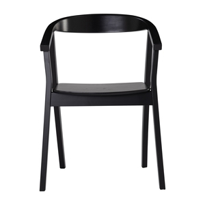 Chaise de salle à manger en bois massif de qualité supérieure, finition noire durable, chaise d'appoint pour projets résidentiels, directement de l'usine - Product Image 2