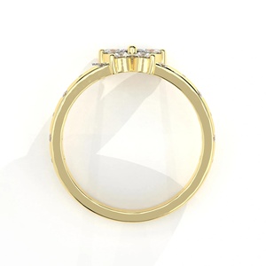 Anillo de Diamante Cultivado en Laboratorio con Corte Marquesa, Diseño de Mariposa, Chapado en Rodio, Oro 10K/14K/18K, Plata 925/935, Joyería Fina para Compromiso y Boda - Product Image 4