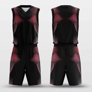 Conjunto de Uniforme de Baloncesto Personalizado, Cuello en V, Sin Mangas, Sublimado, Poliéster que Absorbe la Humedad, para Adultos, Unisex, Ropa de Equipo - Product Image 3