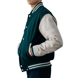 High Quality Custom Unisex Winter Varsity <b>Jacket</b> Embroidery Leather Sleeves <b>Fleece</b> <b>Lining</b> Slim Fit - Product Image 2