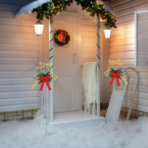 Décorations lumineuses de Noël en forme de rennes, 9,84 pieds, 30 LED, fonctionnant sur piles, pour extérieur, avec piquet en métal, pour jardin, cour, allée, décorations de fêtes - Product Image 2