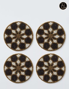 Premium Beaded Coasters Unique Handmade Craft Durable and Functional <b>Table</b> <b>Mats</b> Ideal for Coffee Tea Wine Glasses Home Use - Product Image 1