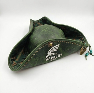 Sombrero de Fieltro de Lana Estilo Vaquero Francés para Hombre, Negro, Tricorne, Triangular, Guardia de Honor, Sombrero Napoleón, MOQ Bajo - Product Image 4