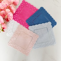 Serviette de cocktail monogramme, serviettes de cocktail, pour les mariages, couleur orange et marine, brodées, en lin pur, 100%, 6 "x 9", 20 pièces