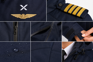 Custom Airline Pilot Uniforms OEM ODM | Premium Tailored Women Full Sleeve Complete Set | Pilot Waterproof <b>Rain</b> <b>Jacket</b> Uniform - Product Image 5