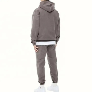 Custom Brand Screen Print Acid Wash Tracksuit For Men Heavyweight Custom Made Sun Faded Men's Acid Wash Tracksuit - Product Image 2