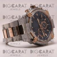 Montre de luxe à quartz avec cadran rond de 41 mm, en moissanite, résistante à l'eau, chiffres romains, analogique, entièrement sertie de pierres, vente en gros d'usine