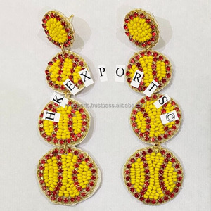 Wholesale 18k and 24k <b>Rose</b> <b>Gold</b> Plated Multicolor <b>Heart</b> Tier Beaded <b>Earrings</b> Fashionable for Women - Product Image 4