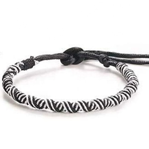 Pulsera de Algodón Tejido Artesanal, Pulsera de Cordón de Algodón Tribal, Pulsera de Nudo de Algodón, Pulsera de Cordón de Algodón Nómada - Product Image 3