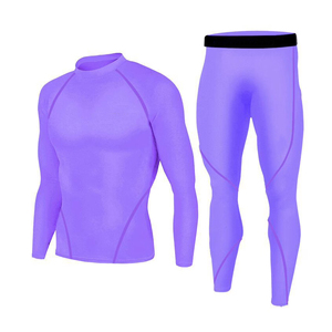 Professional Running Athletic Suits Workout Muscle Compression T-Shirt Tight Yoga Leggings Gym Fitness Sets Sportswear for Men - Product Image 1