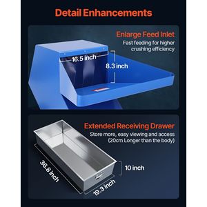 Trituradora de Plástico de 10HP/7.5KW, Capacidad de 250-450kg/h, Molino de Botellas de Plástico, Granuladora, Pulverizador, Máquina de Reciclaje - Product Image 6