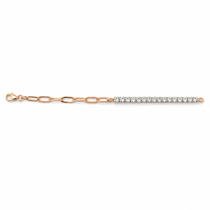 925 Sterling <b>Silver</b> Diamond Tennis <b>Chain</b> Bracelet for Women High Polish Two Tone Party Wedding Daily Wear Jewelry - Product Image 2