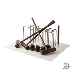 Ensemble de croquet de jardin, équipement sportif professionnel pour l'extérieur, maillettes en bois de qualité supérieure, collection complète de jeux familiaux durables - Product Image 3