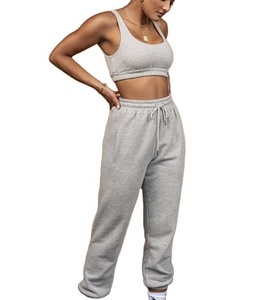 Wholesale Women's Active Sports Fleece Bra Track Suit Women's Athletic Yoga Gym Sweat Suit For Jogging - Product Image 1