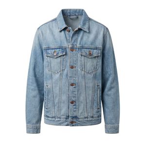 Chaqueta de Mezclilla Blanca de Alta Calidad, Ligera, para Verano, Chaqueta de Mezclilla Lisa para Hombre, Color Sólido, Lavado Ácido - Product Image 5