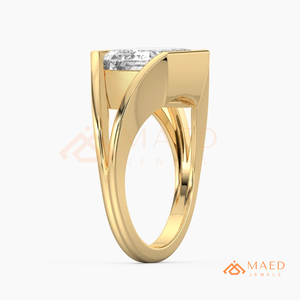 Anillo de Moissanita con Corte Esmeralda para Mujer, Tono Dorado, Joyería Elegante para Compromiso, Boda, Aniversario y Uso Diario - Product Image 6