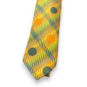 Corbata Amarilla a Rayas y Puntos de Poliéster Premium para Hombre, Ideal para Negocios, Bodas y Fiestas - Product Image 2