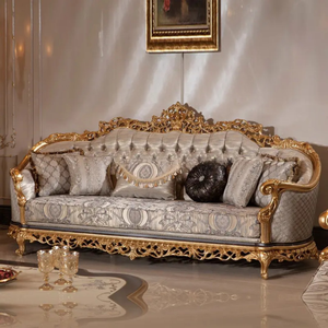 ชุดโซฟาไม้สักหรูหราสไตล์แกรนด์อาริสโตแครต แกะสลักด้วยมือ คลาสสิกสไตล์ยุโรปโบราณ เฟอร์นิเจอร์ห้องนั่งเล่นอพาร์ทเมนท์ สไตล์ราชวงศ์ - Product Image 2