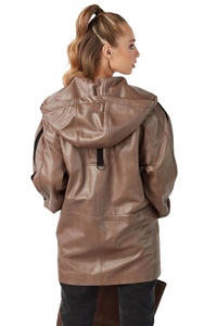 Best Quality <b>Women's</b> Long Casual Sheep Leather <b>Coat</b> Customized Design <b>Waterproof</b> Polyester Silk <b>Plus</b> <b>Size</b> ODM Supply - Product Image 5