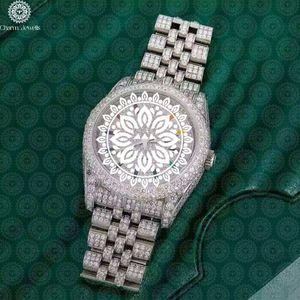 Montre de luxe Charm Jewells en acier inoxydable, boîtier rond de 38 mm, quartz analogique, lunette sertie de diamants, mode féminine - Product Image 3